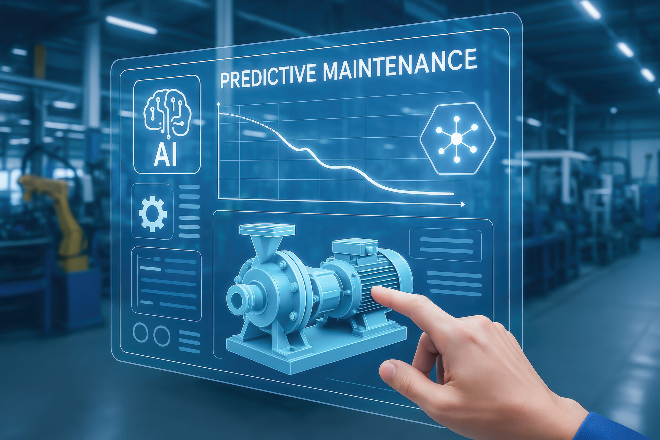 Predictive maintenance technology helps engineer monitor machine performance and avoid breakdowns using AI and data analysis