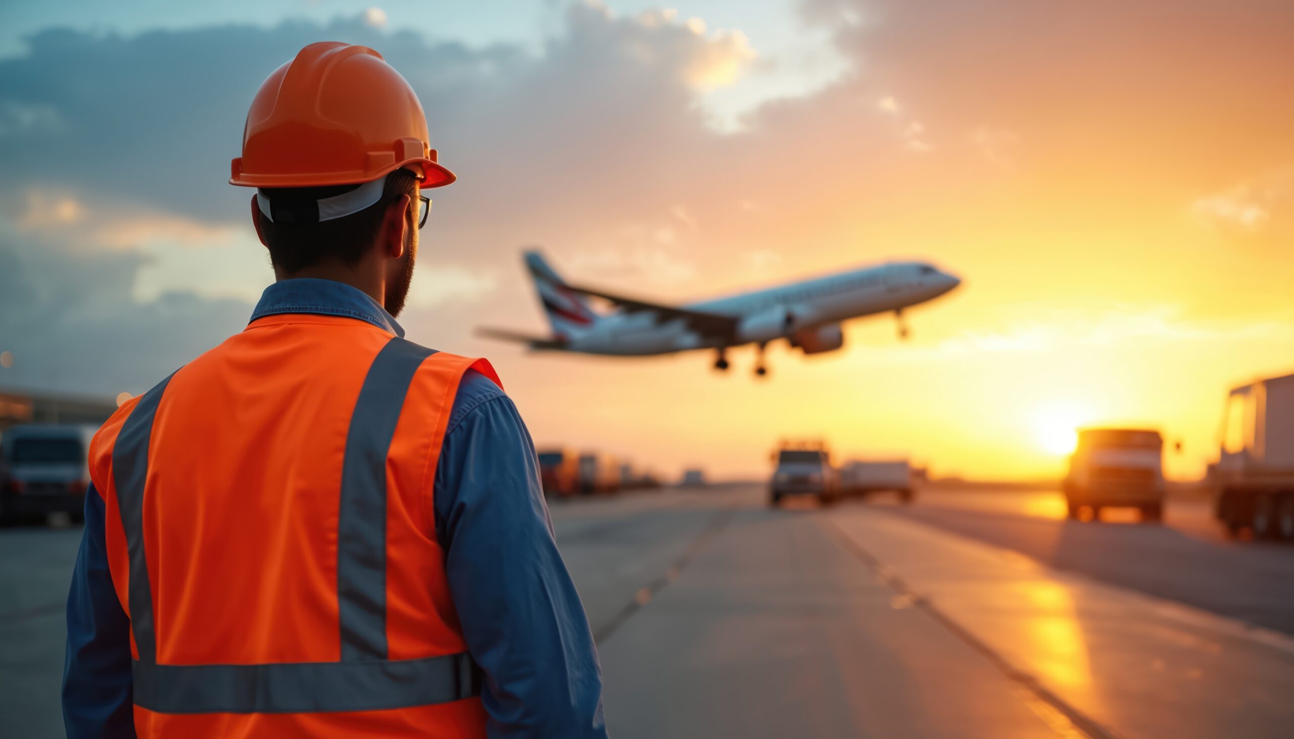 homem com roupas de engenheiro olhando seu trabalho em manutenção de uma empresa de aviação